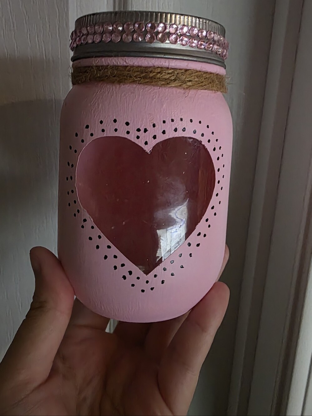 Light Pink Decorative Mason Jar